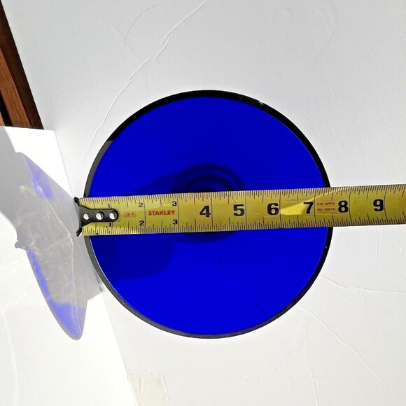 Cobalt Blue Vase Mouth Blown Thick Martini Shaped Made in Poland Vintage 6" tall - Picture 8 of 16